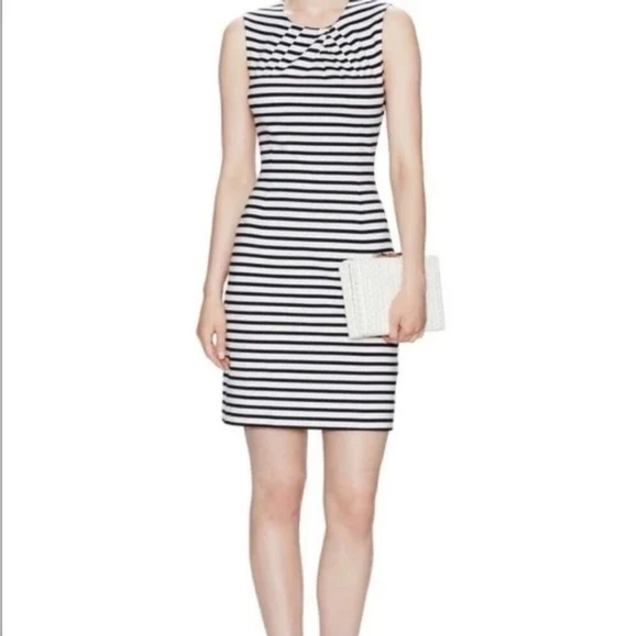 Kate Spade Navy and White Striped Sleeveless Dress Sz 10 - Picture 1 of 11